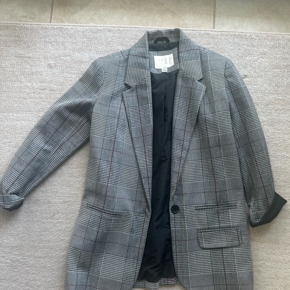 Gray Plaid Blazer